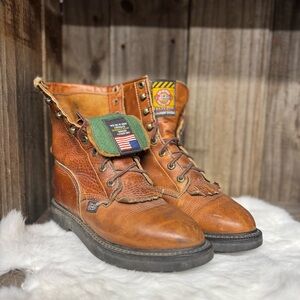 Vintage Justin Women’s 5.5 B Leather Lace Up Work Boots